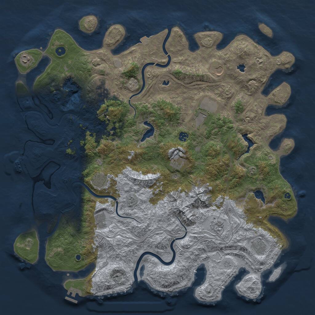 Rust Map: Procedural Map, Size: 5000, Seed: 3241112, 17 Monuments