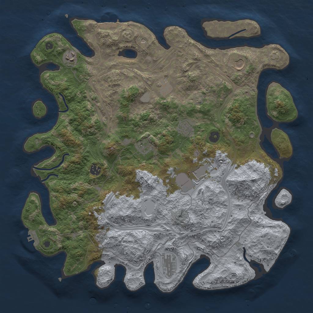 Rust Map: Procedural Map, Size: 4250, Seed: 3587850, 17 Monuments