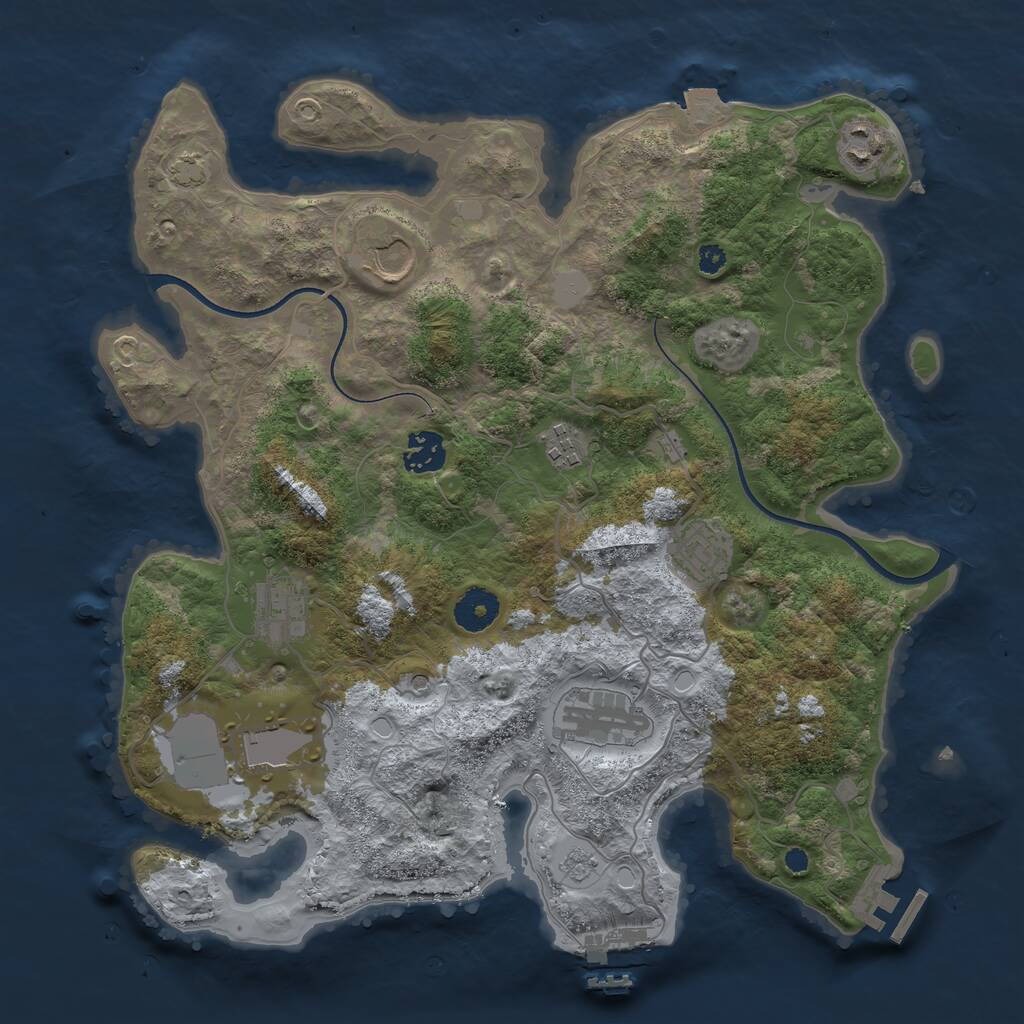 Rust Map: Procedural Map, Size: 3550, Seed: 931208, 14 Monuments