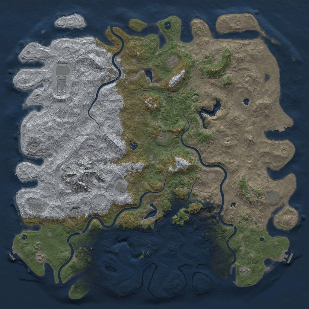 Rust Map: Procedural Map, Size: 6000, Seed: 211220, 17 Monuments