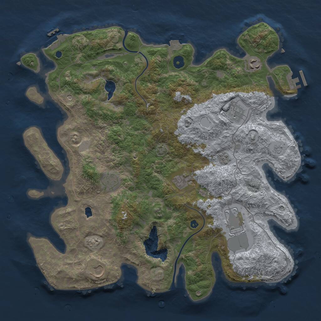 Rust Map: Procedural Map, Size: 4000, Seed: 20071962, 13 Monuments
