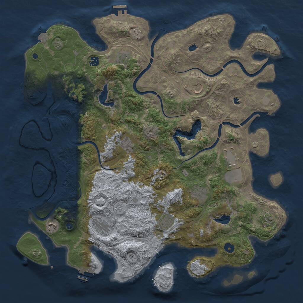 Rust Map: Procedural Map, Size: 4500, Seed: 1789922, 17 Monuments