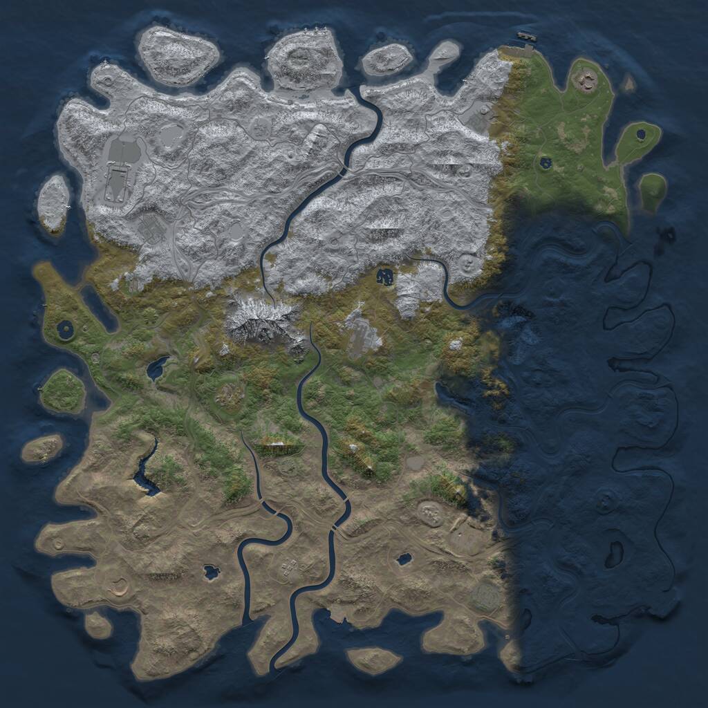 Rust Map: Procedural Map, Size: 6000, Seed: 16031986, 17 Monuments