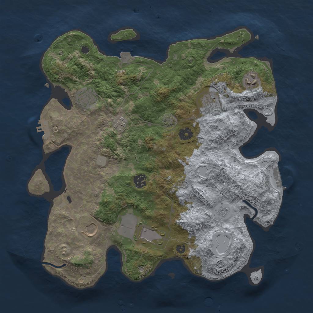 Rust Map: Procedural Map, Size: 3500, Seed: 359092598, 15 Monuments