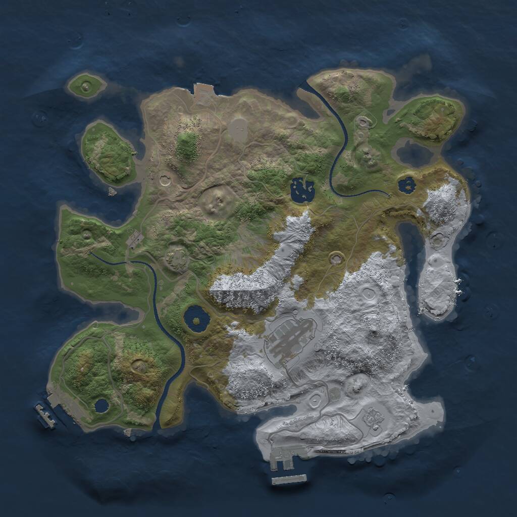 Rust Map: Procedural Map, Size: 3000, Seed: 1742561697, 8 Monuments