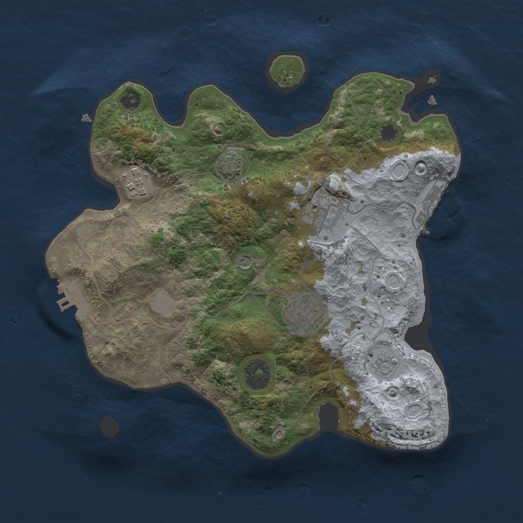 Rust Map: Procedural Map, Size: 2750, Seed: 1222554110, 11 Monuments