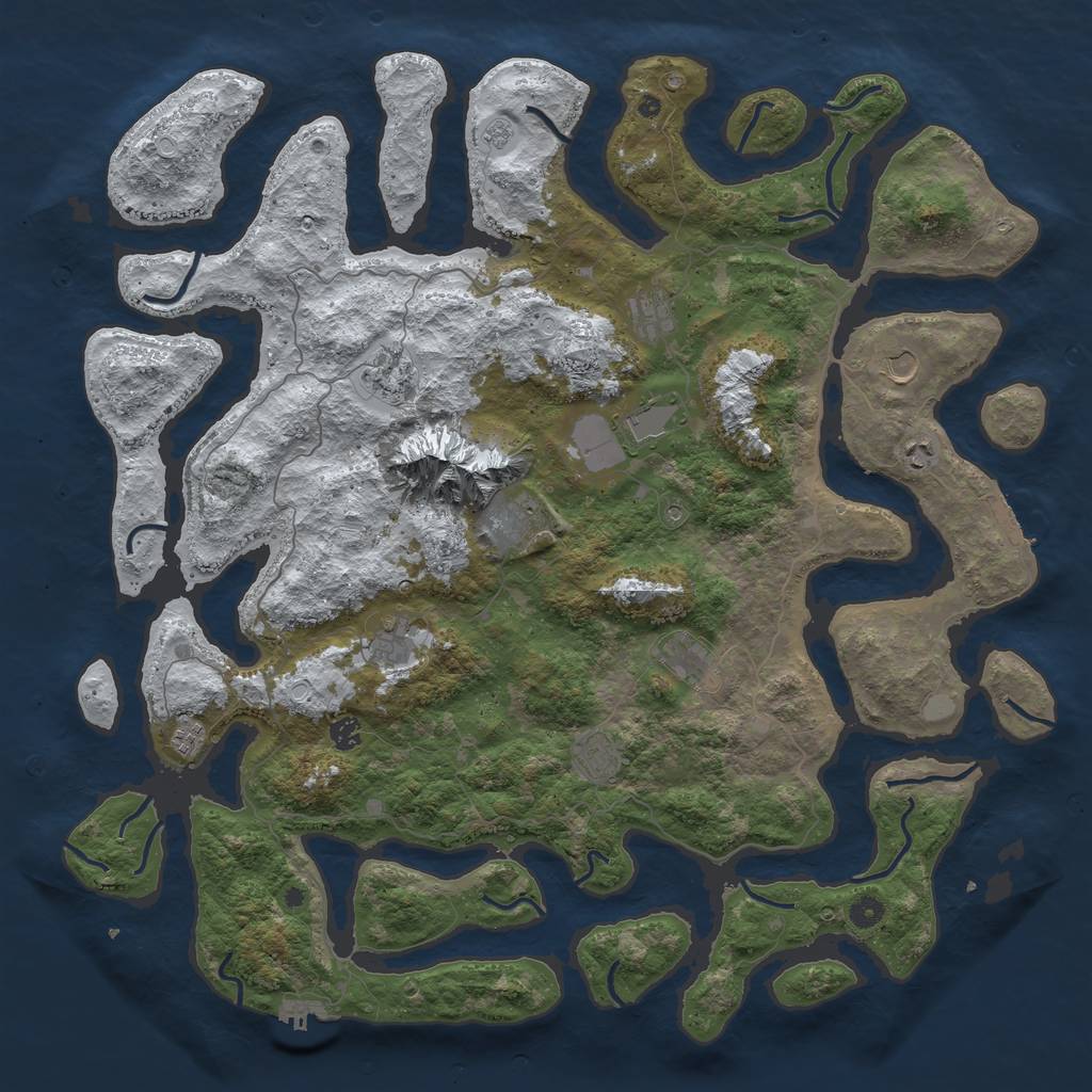 Rust Map: Procedural Map, Size: 5000, Seed: 7029118, 20 Monuments