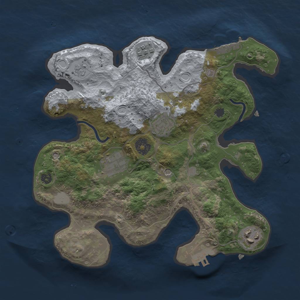 Rust Map: Procedural Map, Size: 2750, Seed: 1222554111, 11 Monuments