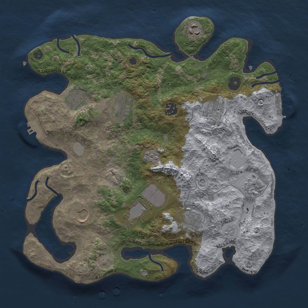 Rust Map: Procedural Map, Size: 3500, Seed: 21275, 18 Monuments