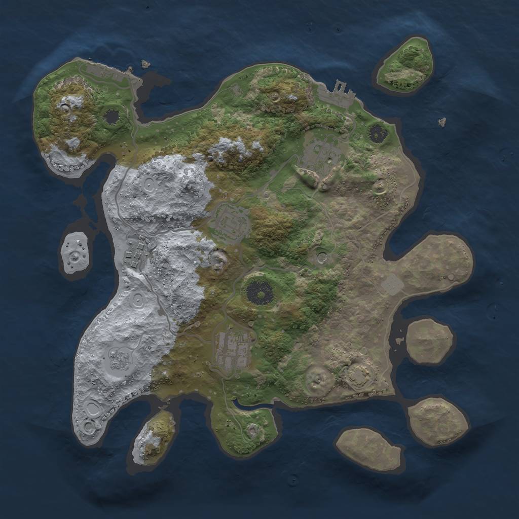 Rust Map: Procedural Map, Size: 3000, Seed: 31, 12 Monuments