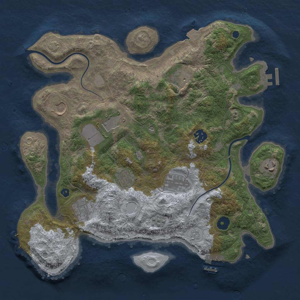 Rust Map: Procedural Map, Size: 3500, Seed: 31823, 15 Monuments