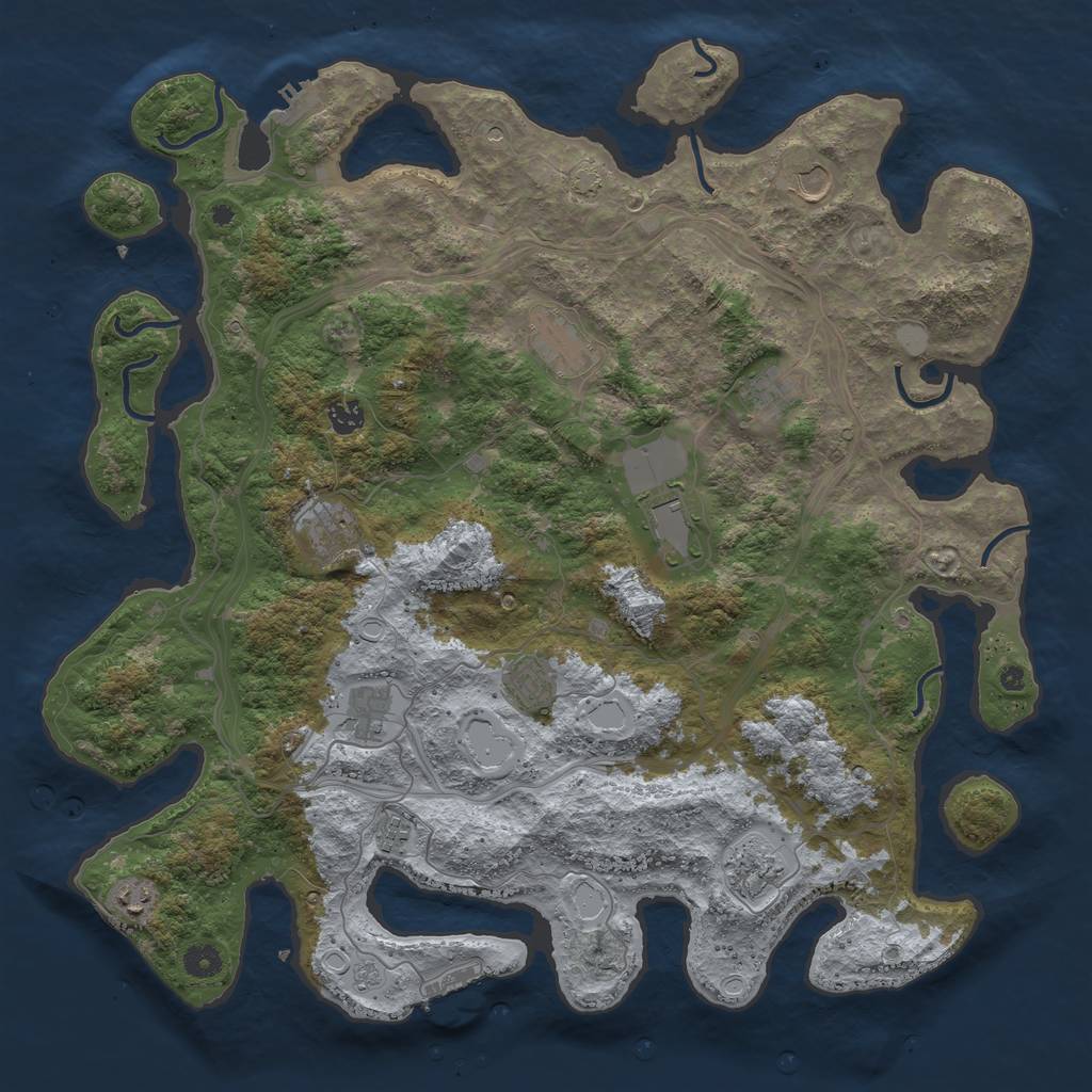 Rust Map: Procedural Map, Size: 4500, Seed: 13056573, 19 Monuments