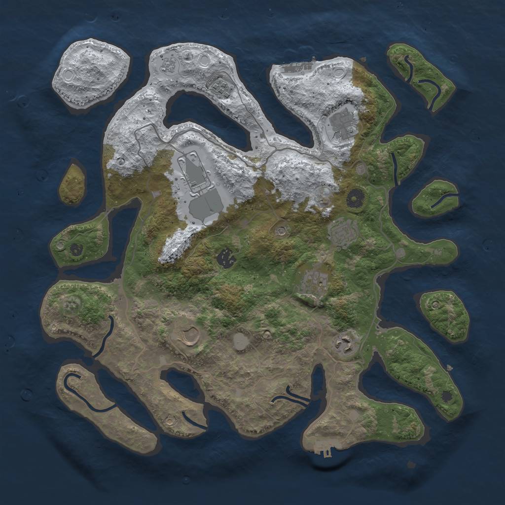 Rust Map: Procedural Map, Size: 4000, Seed: 962268891, 17 Monuments