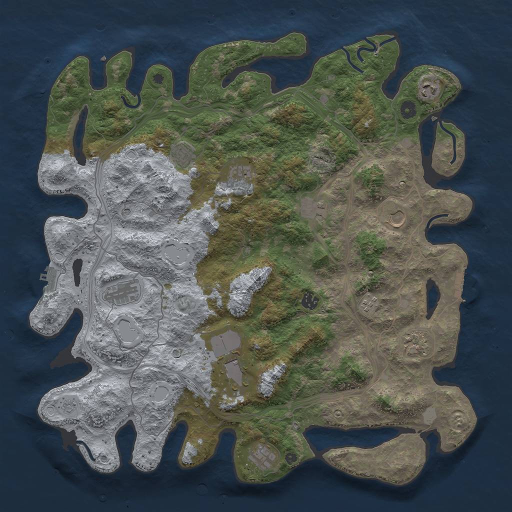 Rust Map: Procedural Map, Size: 4500, Seed: 2468, 18 Monuments