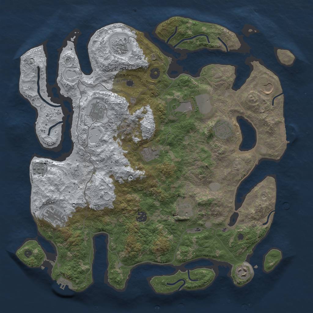 Rust Map: Procedural Map, Size: 4250, Seed: 376175632, 20 Monuments