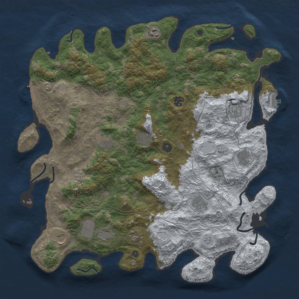 Rust Map: Procedural Map, Size: 4500, Seed: 23, 20 Monuments