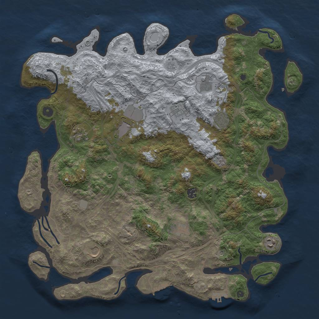 Rust Map: Procedural Map, Size: 4500, Seed: 214, 17 Monuments