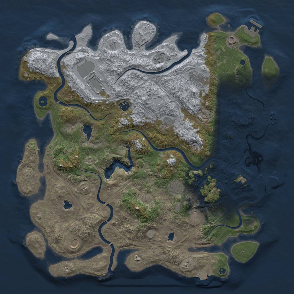 Rust Map: Procedural Map, Size: 4500, Seed: 214, 15 Monuments