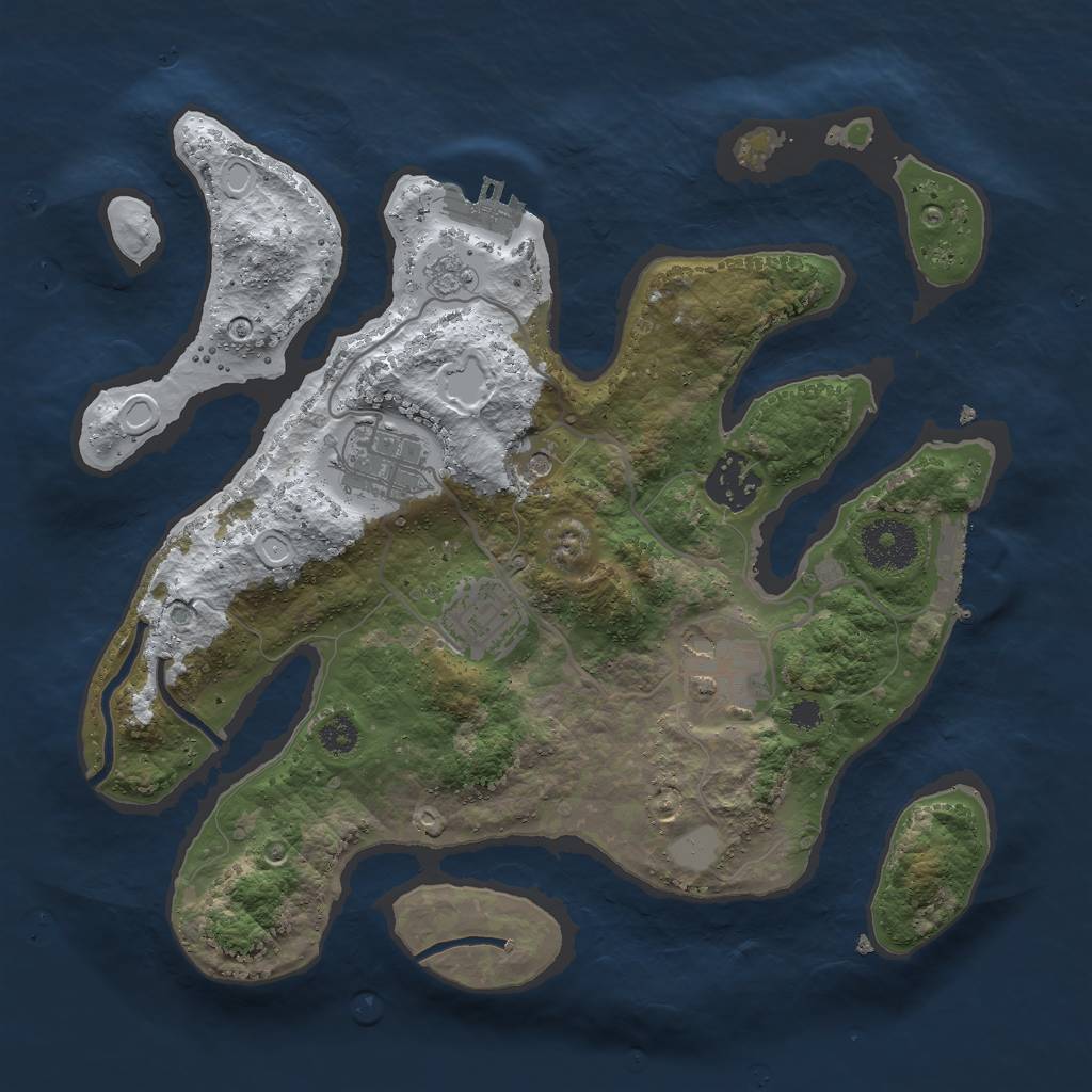 Rust Map: Procedural Map, Size: 3000, Seed: 1952972803, 13 Monuments