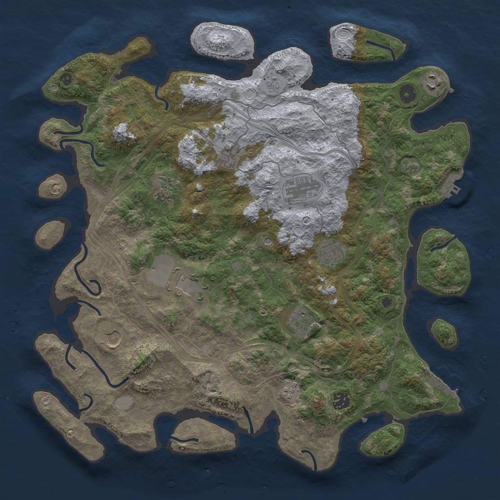 Rust Map: Procedural Map, Size: 4250, Seed: 360522893, 17 Monuments