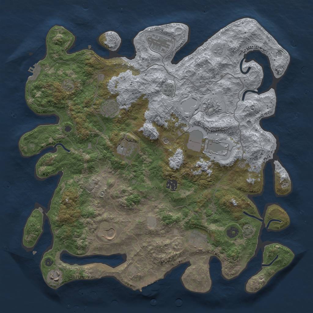 Rust Map: Procedural Map, Size: 4000, Seed: 1695366667, 18 Monuments