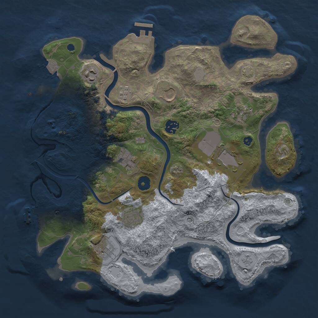 Rust Map: Procedural Map, Size: 3500, Seed: 201, 15 Monuments