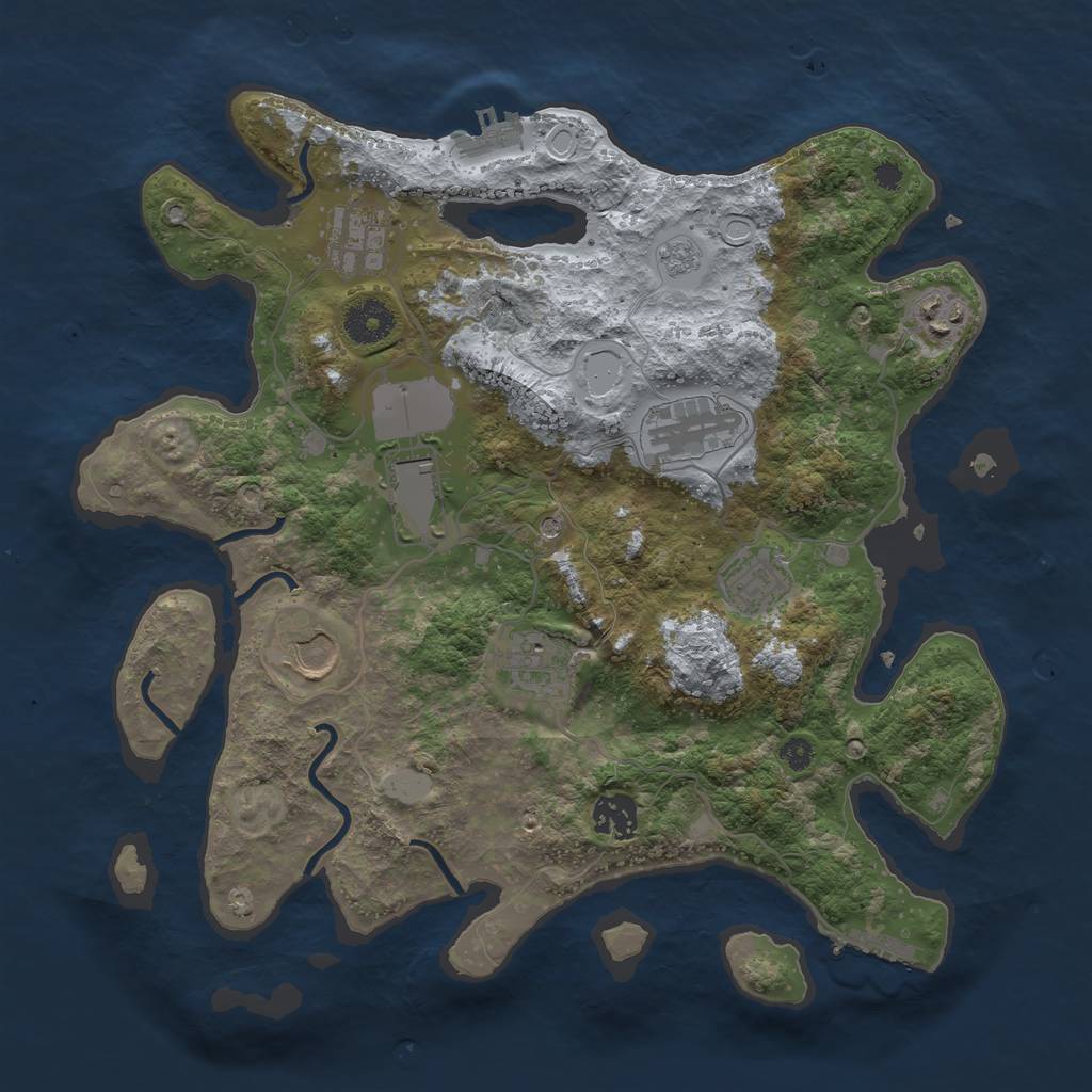 Rust Map: Procedural Map, Size: 3500, Seed: 678321, 15 Monuments