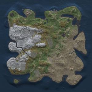 Thumbnail Rust Map: Procedural Map, Size: 3500, Seed: 1718228653, 16 Monuments