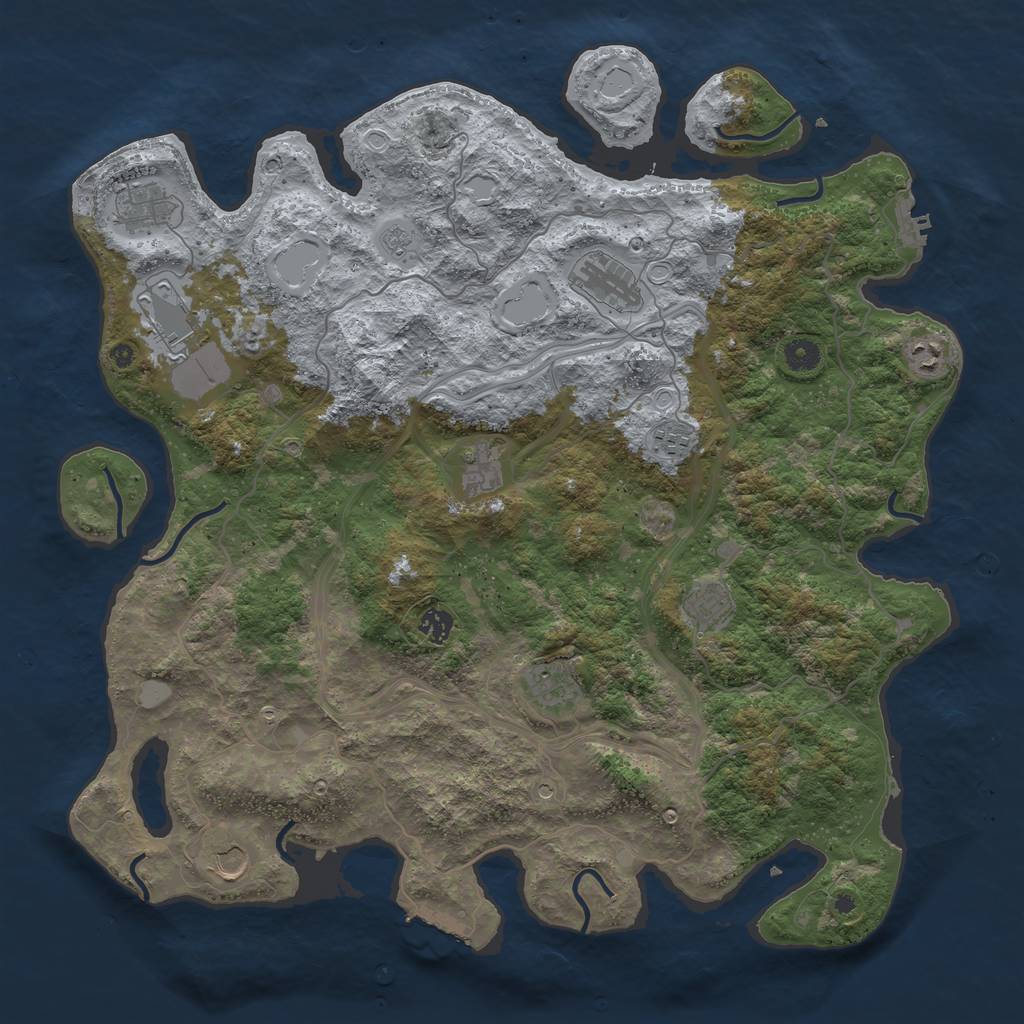 Rust Map: Procedural Map, Size: 4500, Seed: 232176285, 17 Monuments