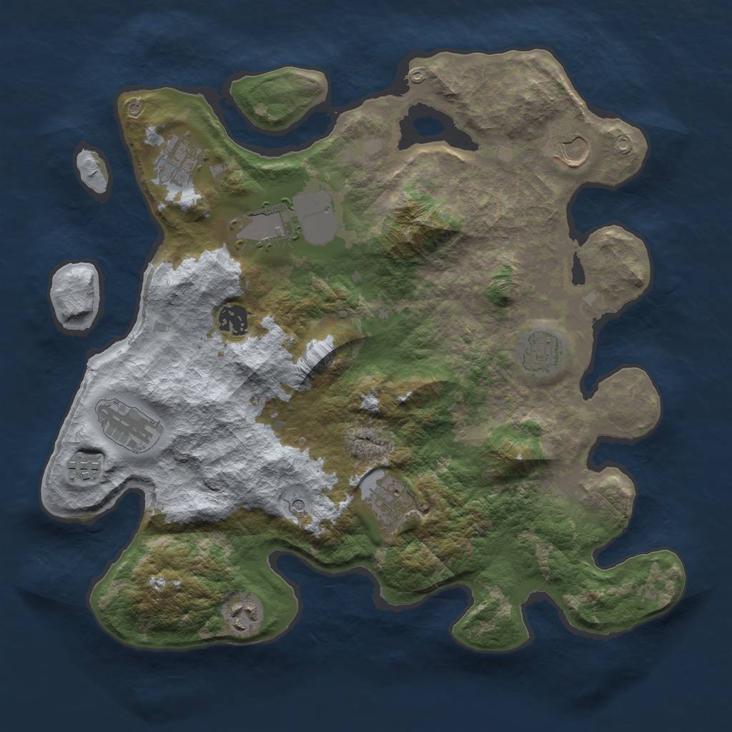 Rust Map: Barren, Size: 3600, Seed: 14022022, 12 Monuments