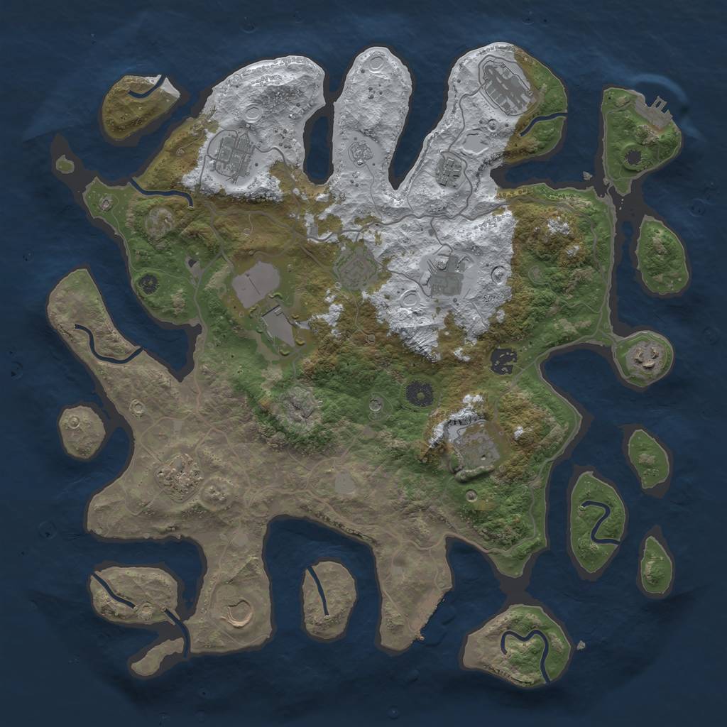 Rust Map: Procedural Map, Size: 4000, Seed: 882260, 20 Monuments