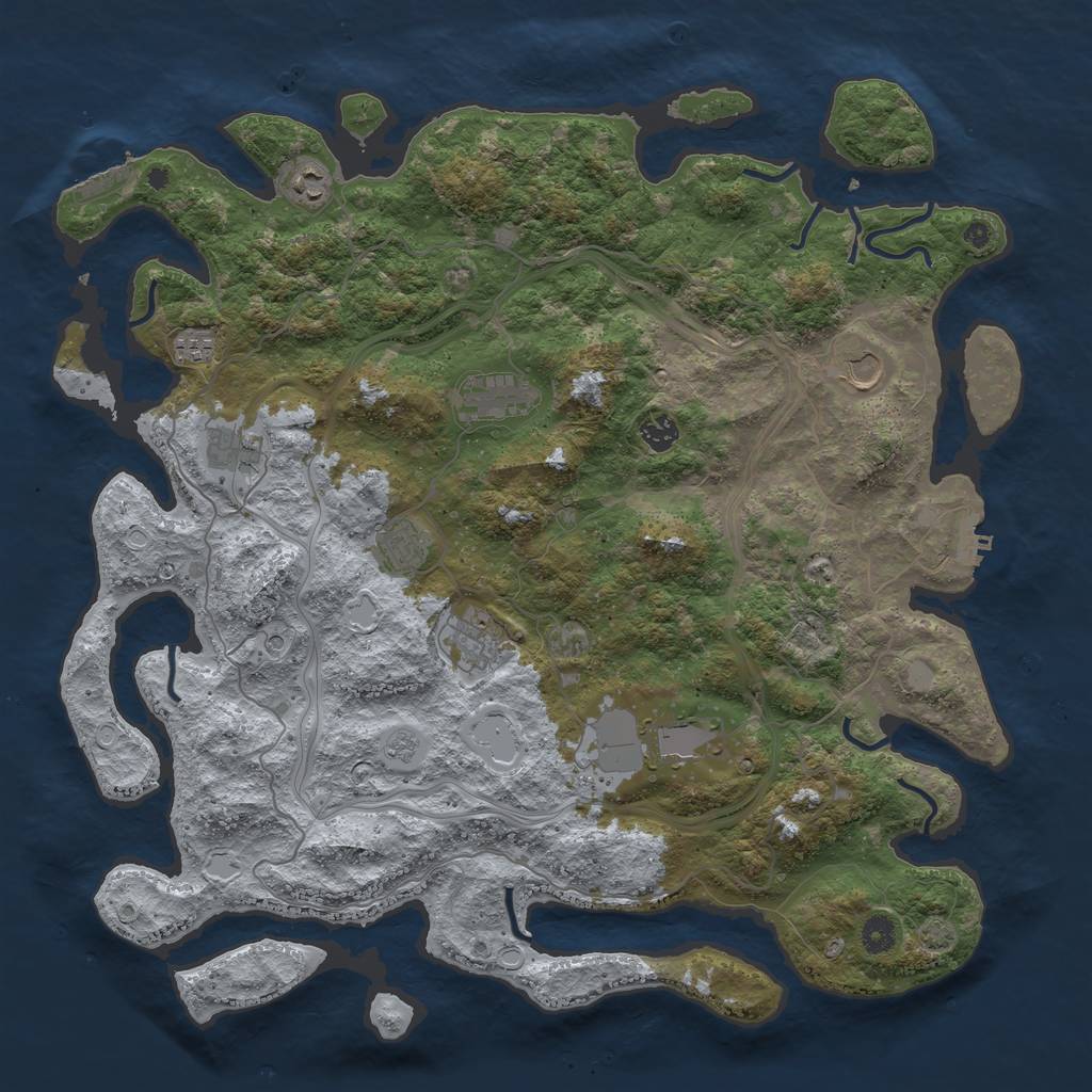 Rust Map: Procedural Map, Size: 4500, Seed: 3449471, 17 Monuments