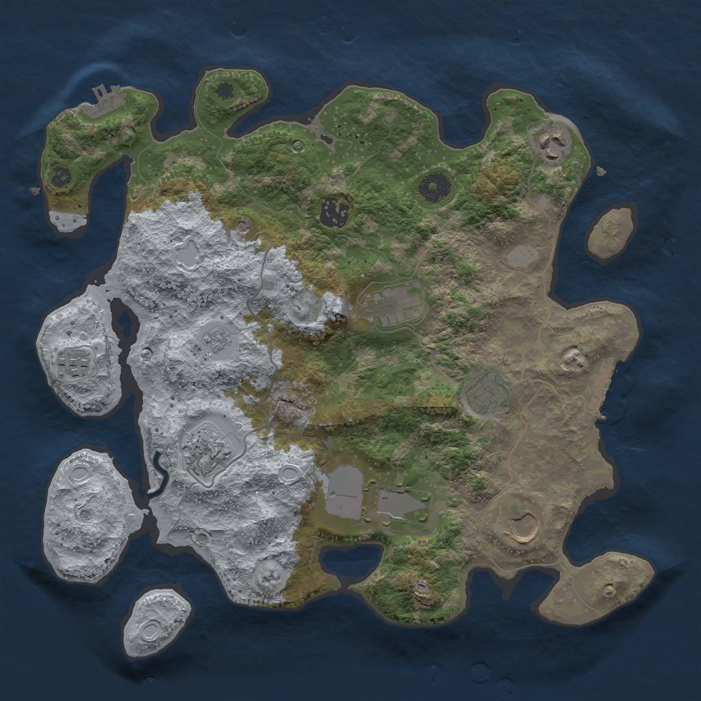 Rust Map: Procedural Map, Size: 3500, Seed: 1534198663, 15 Monuments
