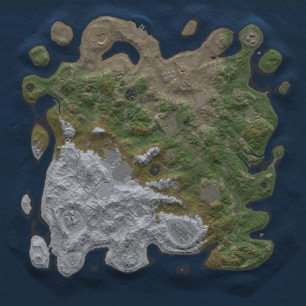 Rust Map: Procedural Map, Size: 4000, Seed: 37912846, 15 Monuments