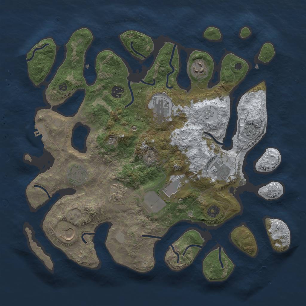 Rust Map: Procedural Map, Size: 3700, Seed: 1304613812, 17 Monuments