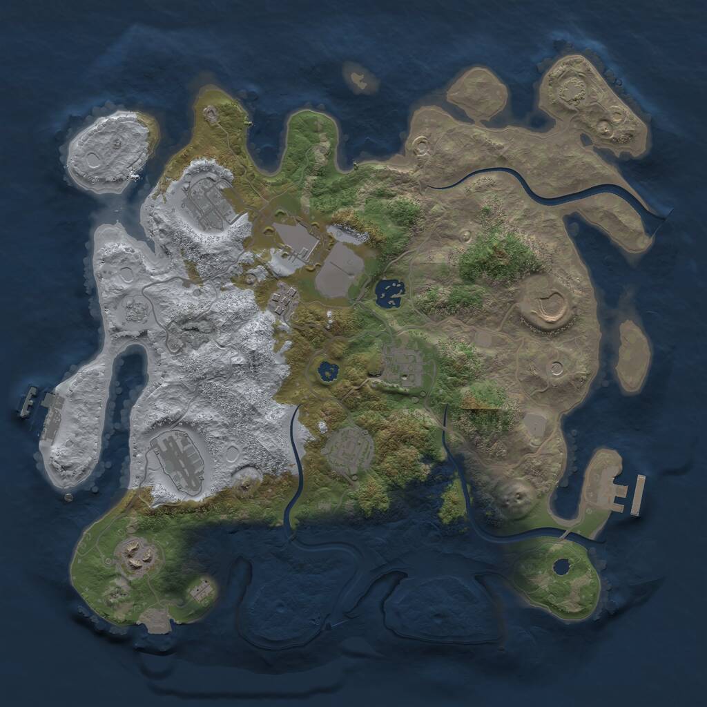 Rust Map: Procedural Map, Size: 3500, Seed: 5695017, 15 Monuments