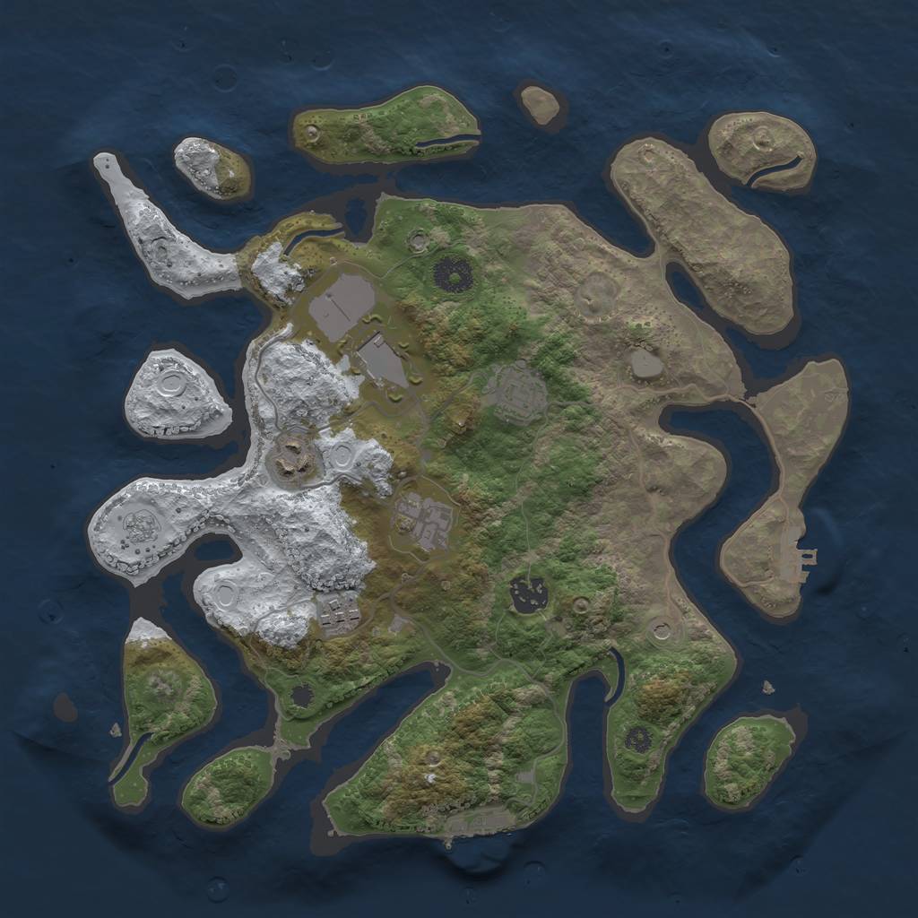 Rust Map: Procedural Map, Size: 3550, Seed: 448463, 15 Monuments