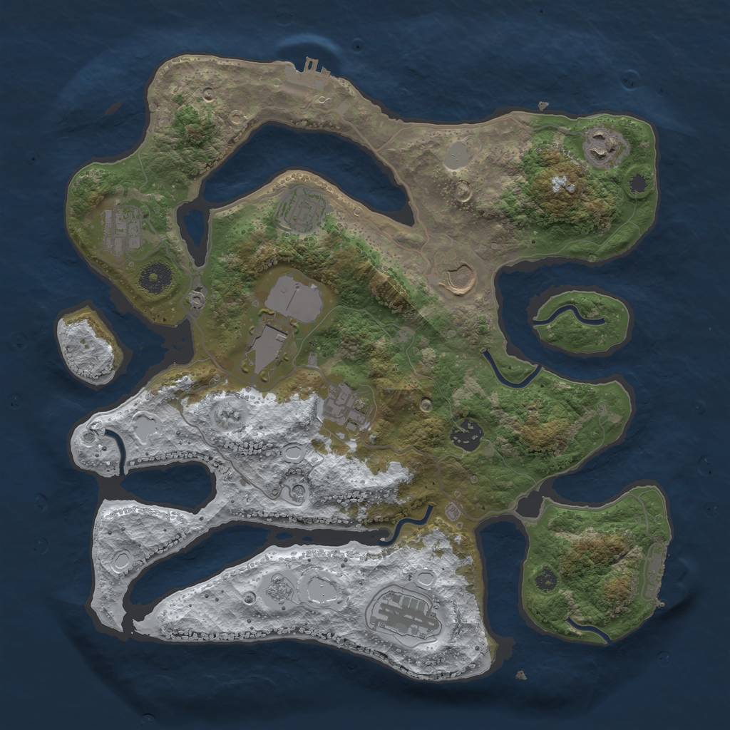 Rust Map: Procedural Map, Size: 3550, Seed: 291544, 17 Monuments