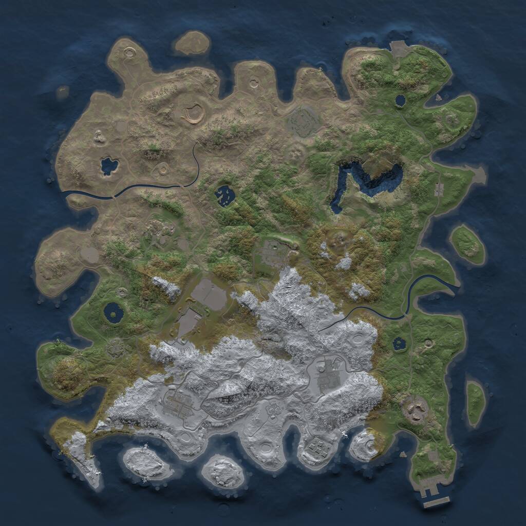 Rust Map: Procedural Map, Size: 4000, Seed: 386098, 15 Monuments