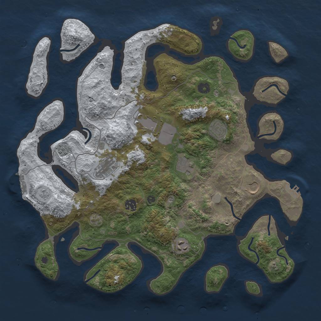 Rust Map: Procedural Map, Size: 4000, Seed: 13491, 17 Monuments