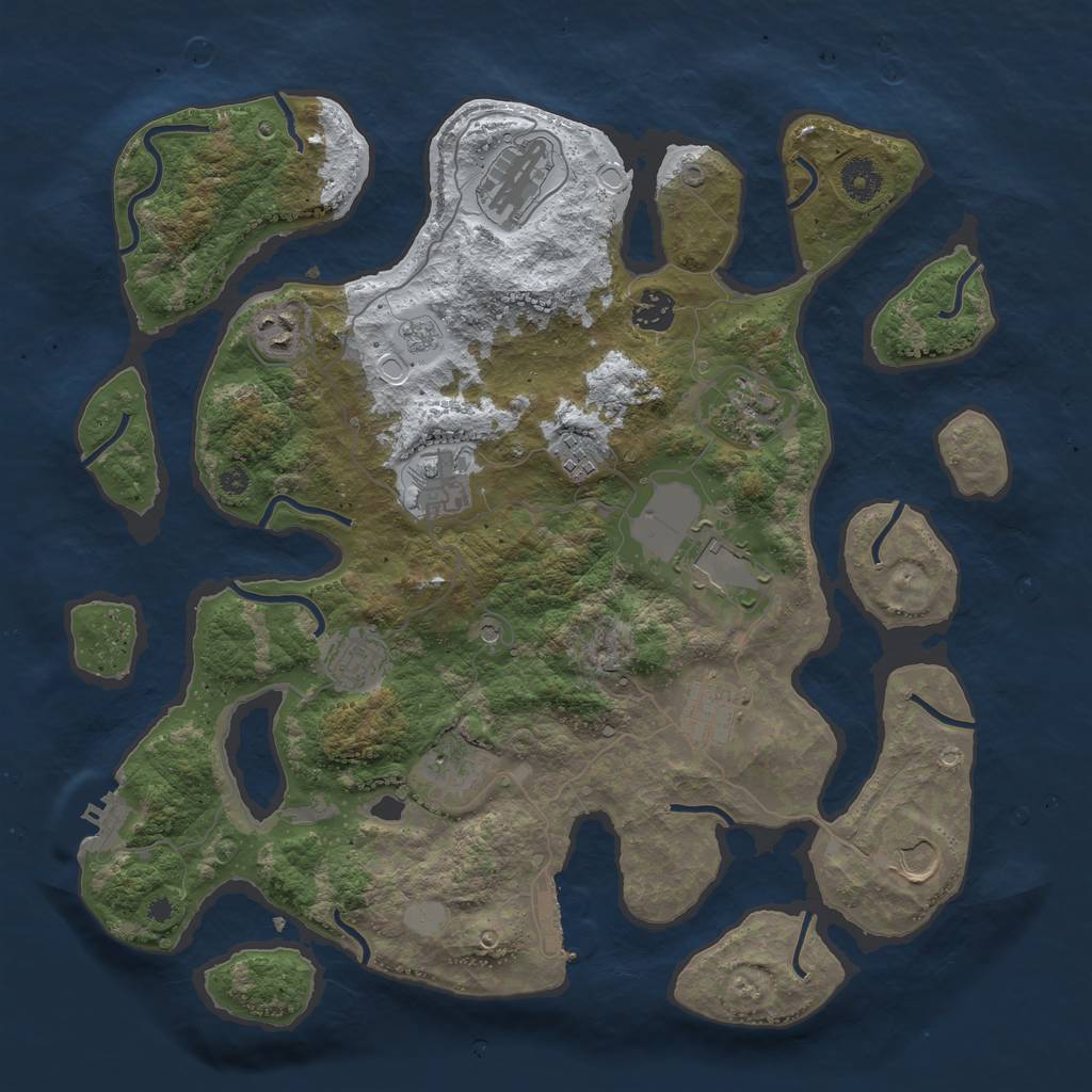 Rust Map: Procedural Map, Size: 3850, Seed: 150830332, 20 Monuments
