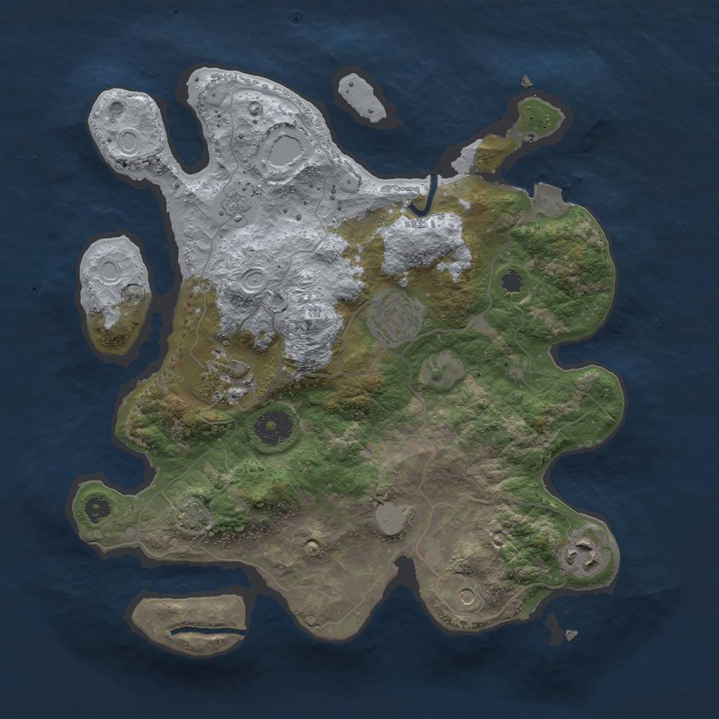 Rust Map: Procedural Map, Size: 3000, Seed: 6255654, 9 Monuments