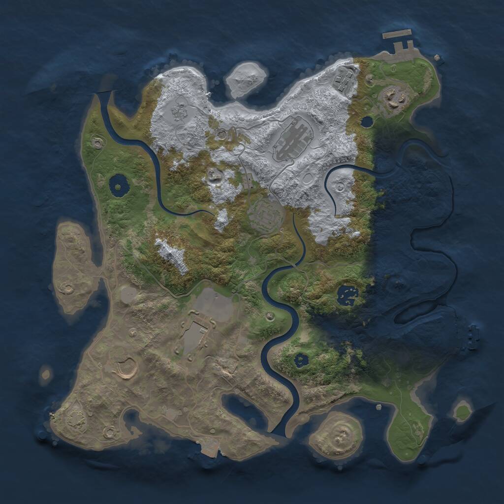 Rust Map: Procedural Map, Size: 3500, Seed: 2205037, 13 Monuments