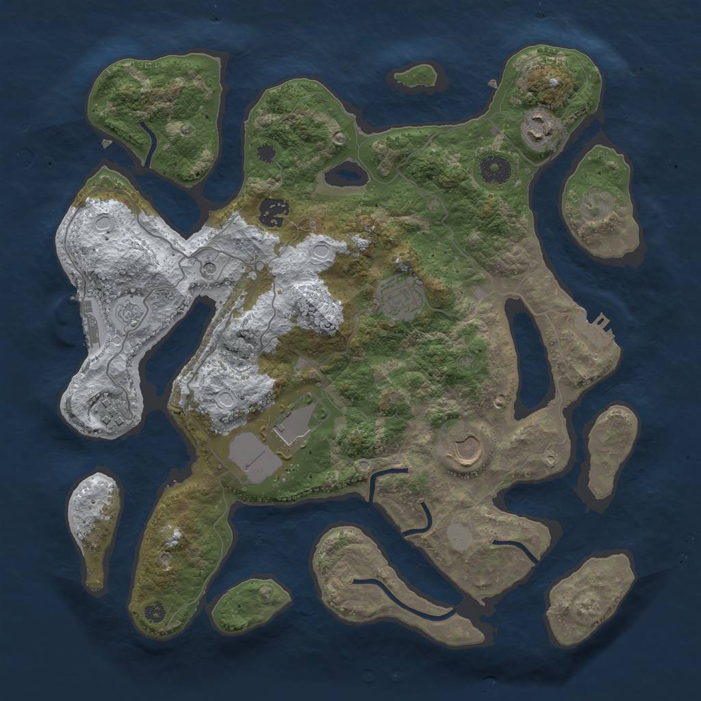 Rust Map: Procedural Map, Size: 3500, Seed: 6446697, 15 Monuments