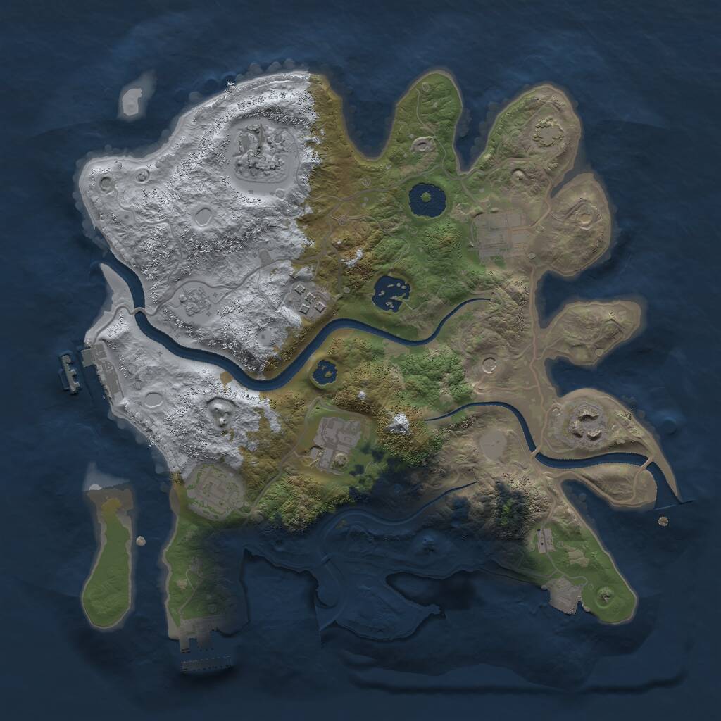 Rust Map: Procedural Map, Size: 3000, Seed: 6205364, 13 Monuments