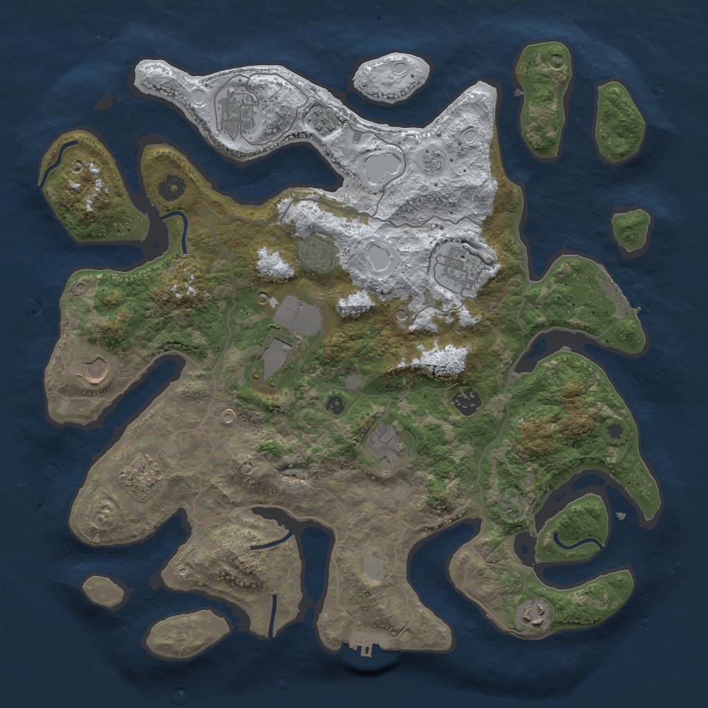 Rust Map: Procedural Map, Size: 4000, Seed: 866708, 19 Monuments