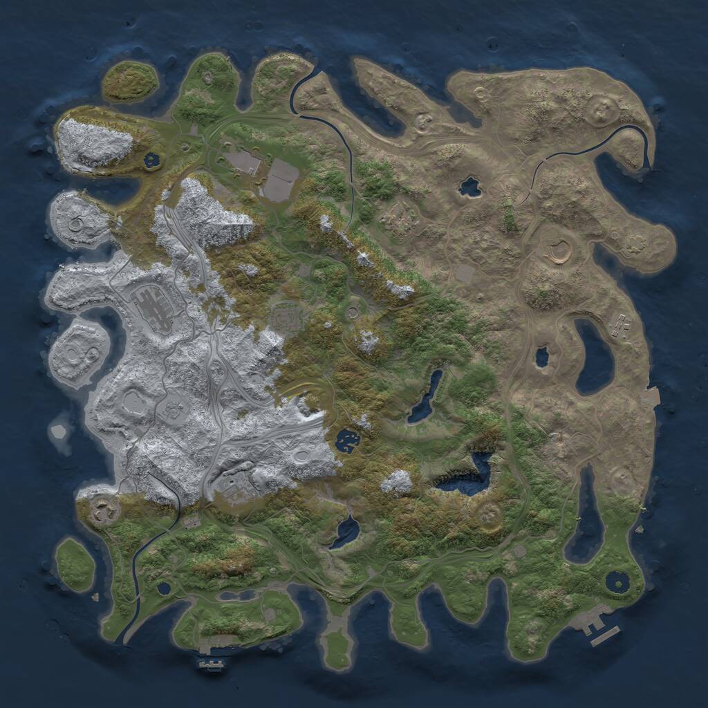 Rust Map: Procedural Map, Size: 4500, Seed: 1442021, 15 Monuments