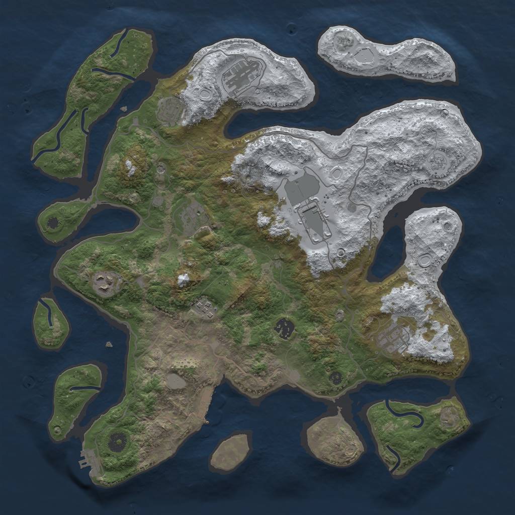 Rust Map: Procedural Map, Size: 4000, Seed: 111693, 17 Monuments
