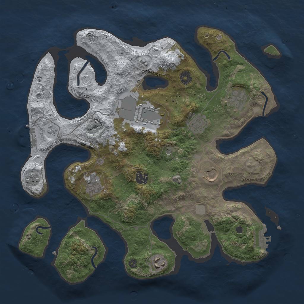 Rust Map: Procedural Map, Size: 3500, Seed: 1137399, 17 Monuments