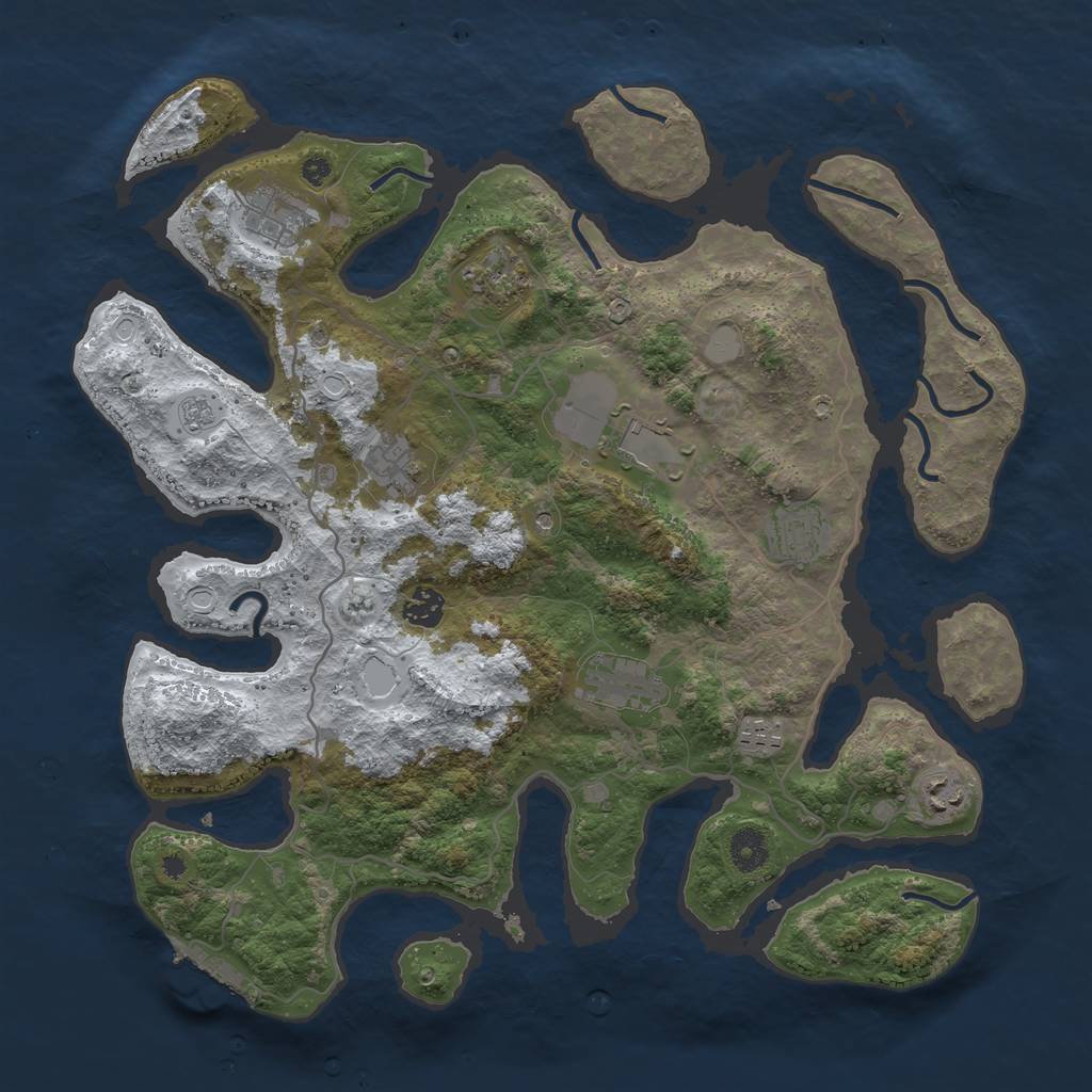 Rust Map: Procedural Map, Size: 4000, Seed: 9834, 17 Monuments